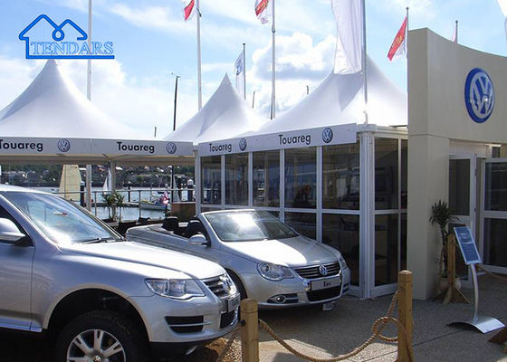 acheter Résistant aux rayons UV à l'extérieur / imperméable à l'eau / ignifuge Gazebo d'été, Tente de pagode en aluminium en tissu en PVC blanc fabrication en ligne