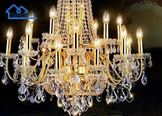 acheter Tente de fête créative accessoires plafond atmosphère luxe chandelier de cristal Tente extérieure avec lumières fabrication en ligne