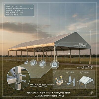 acheter Résistant aux rayons UV Tentes de soirée exécutives Tentes de soirée en alliage d'aluminium extrudé Cadre de canopée Structure de refuge extérieur fabrication en ligne