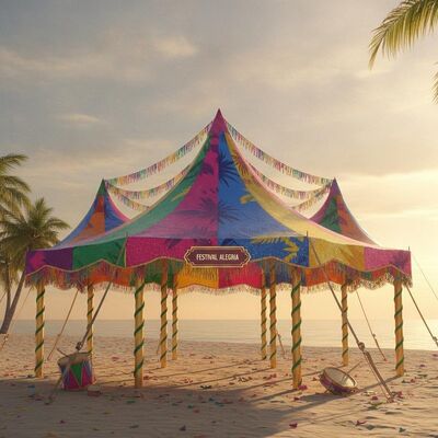 acheter Chapiteau de fête du carnaval du Brésil, tente de fête, événement de Samba aux couleurs vives, structure d'auvent de célébration sud-américaine fabrication en ligne