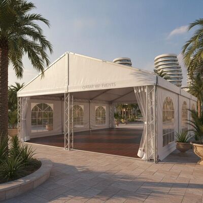 acheter Modulaire de mise en place rapide Tente de soirée Marquee Murs latéraux amovibles Cadre en aluminium pour les événements VIP de l'hôtellerie du Qatar fabrication en ligne