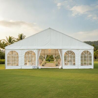 acheter Tente de mariage de luxe Indonésie Élégante Événement en PVC blanc Pavillon cadre en aluminium TUV Certifié pour la cérémonie en plein air fabrication en ligne