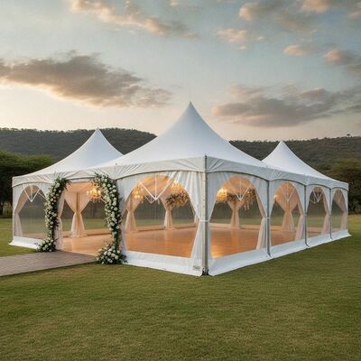 acheter Tente de mariage de luxe Afrique du Sud Élégante Événement en PVC blanc Pavillon d'aluminium TUV Certifié pour la cérémonie en plein air fabrication en ligne