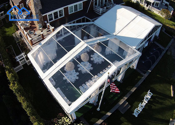 Grande tente de chapiteau de mariage transparente, abri robuste pour événements de cérémonie en plein air, auvent étanche