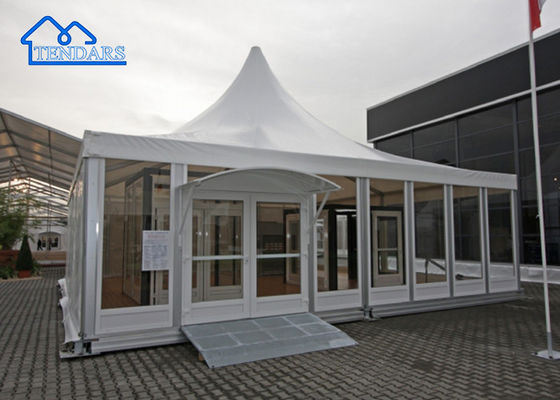 Protection UV blanche, résistance au feu, toit de jardin, abri en aluminium, tente de pagode.