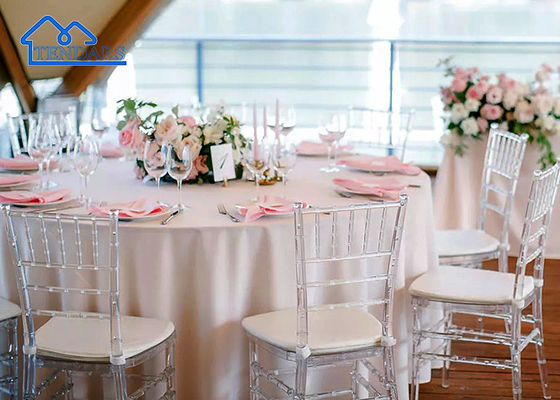 Chaise d'événement en résine personnalisée Chaise de salle à manger en plastique transparent pour les mariages et les banquets