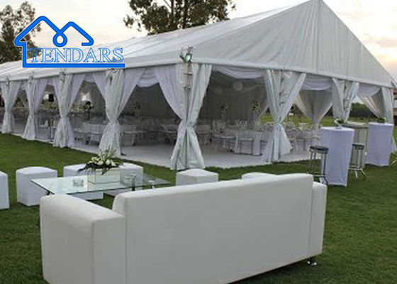 Tente de banquet en tissu en PVC transparent avec draperie Tente de mariage Tente de mariage blanche Amazon