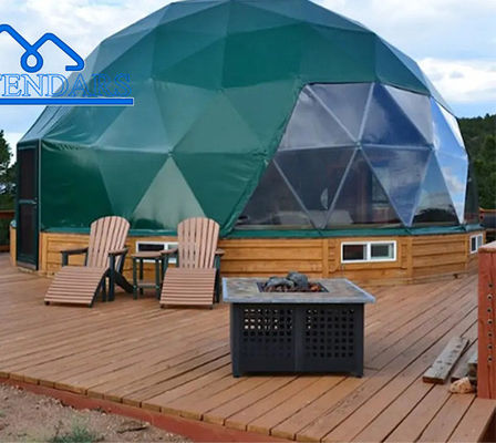 Cadre en alliage d'aluminium Jardin Igloo Hôtel Tentes géodésiques à dôme de verre Glamping