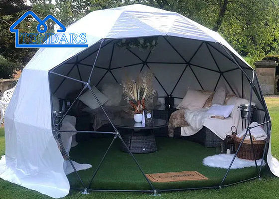 Tentes géo-dôme personnalisées Tente de glamping familiale commerciale en plein air avec porte ronde