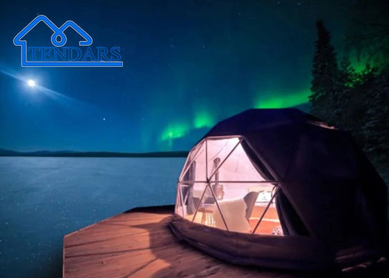 Camping familial en plein air de 8 m Tente Glamping Dome avec salle de bain, Tentes de camping pour 2-4 personnes