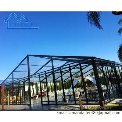Grand mur en verre transparent événement d'atrium gala tente de la marque à vendre, tentes commerciales pour les événements