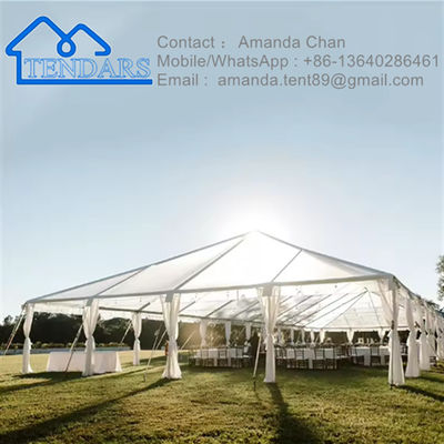 Tente de fête de mariage en aluminium, imperméable à l'eau, revêtue de PVC, transparente