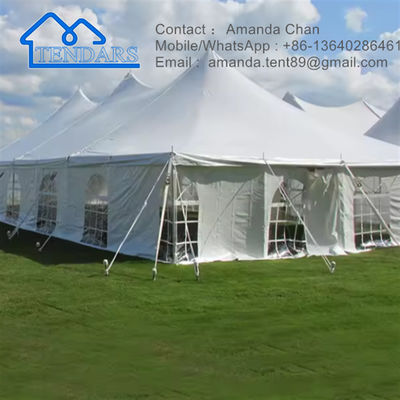 Élégante cour de fête Tentes galvanisées Cadre en PVC Tissu Blanc Canopy Structure