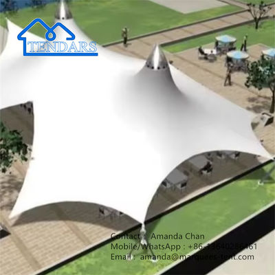 Tente de camping-restaurant Villa paysage Tente à structure de membrane PVDF pour parc en plein air