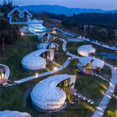 Nouveau design de luxe Tente en forme d'escargot Hôtel d'expérience Tente géodésique pour camping