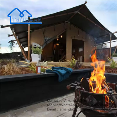 Tente d'hôtel préfabriquée en bois structurée Glamping Loft Safari Tente extérieure