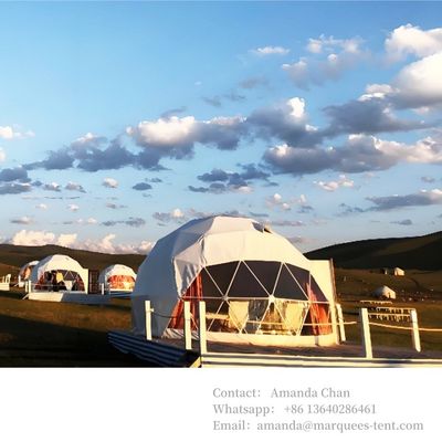 Toit en PVC chauffé Eco préfabriqué Transparent Luxe et confort Hémisphérique Hôtel Dome Tente de glamping