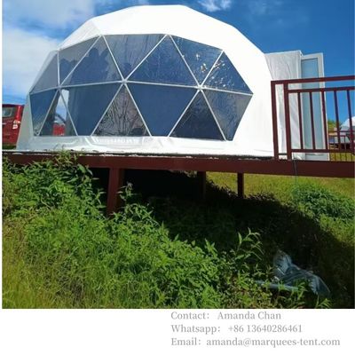 Étanche à l'eau à l'extérieur, personnalisé, hôtel de luxe, dôme, tente de glamping, complexe de villégiature, traction avec membrane PVDF