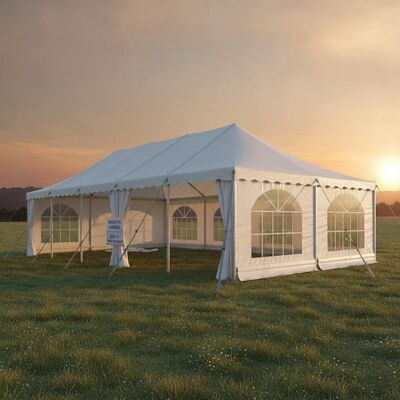 Tente de chapiteau en PVC stabilisée aux UV, robuste, 850 g/m², avec cadre en alliage d'aluminium 6061-T6 et résistance au vent de 90 km/h