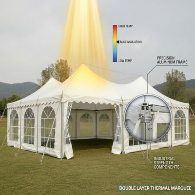 Tentes de fête de mariage de style pagode Tentes à cadre A imperméable à l'eau structure de la canopée de réception extérieure de haut sommet