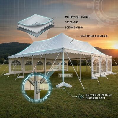 3x6m Standard Hard Pressed Aluminium Alloy 6061/T6 Party Marquee Tent Heavy Duty Ground Bar Kit Outdoor Event Shelter