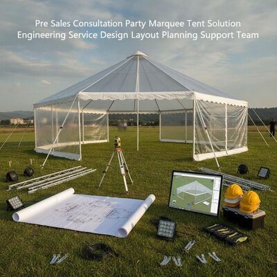 Partie de consultation avant vente Marquee Tente Solution Service d'ingénierie de l'enquête sur le site Projet de mise en page Équipe de soutien