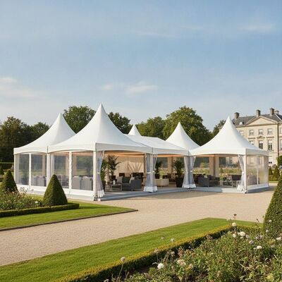Pavillon de luxe pour hospitalité VIP, tente de chapiteau de fête, configuration de salon Premium, structure européenne d'auvent de divertissement d'entreprise