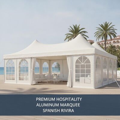 Revêtement en aluminium de qualité marine de tente de chapiteau de partie d'hospitalité de la meilleure qualité pour les clubs de plage de stations balnéaires d'hôtels espagnols
