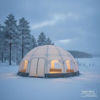 Tente de fête nordique isolée hivernale imperméable à l'eau imperméable au vent pour les événements suédois par temps froid