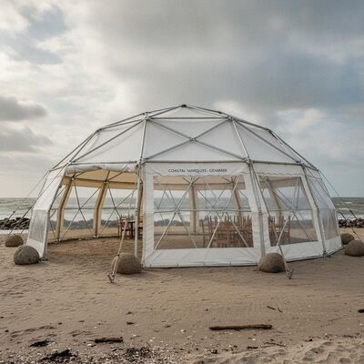 Résistant aux intempéries de la côte Tente de soirée anti-corrosion Cadre en aluminium pour Danemark Événements en plein air en bord de mer