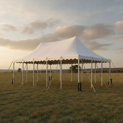 Tente de soirée de marquage pour toutes les conditions météorologiques 10x20FT Système d'ancrage au sol 120km/h Couverture en PVC lourd pour ouragan