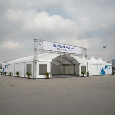 Tente d'exposition commerciale Marquee Indonésie Pavillon de marque Modulaire en aluminium TUV Certifié pour la foire commerciale d'entreprise
