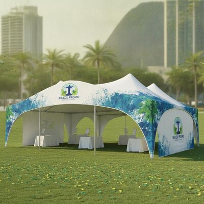 Tente de chapiteau de fête imprimée personnalisée, auvent de marque d'événement promotionnel du Brésil avec service d'impression de logo
