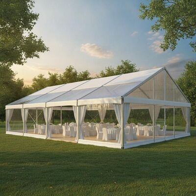 Cadre en aluminium Tente de soirée Marquise Tente imperméable PVC Toit Structure modulaire Canopy d'événement extérieur