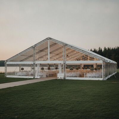Tente de réception en treillis d'aluminium à grande portée pour mariage, réception, événement pour 500 personnes